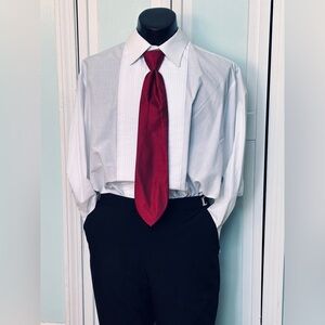 Claret Apple Dark Blood Red Tie Wedding Prom Tuxedo Herringbone Pre Tied clip